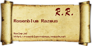Rosenblum Razmus névjegykártya